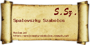 Spalovszky Szabolcs névjegykártya
